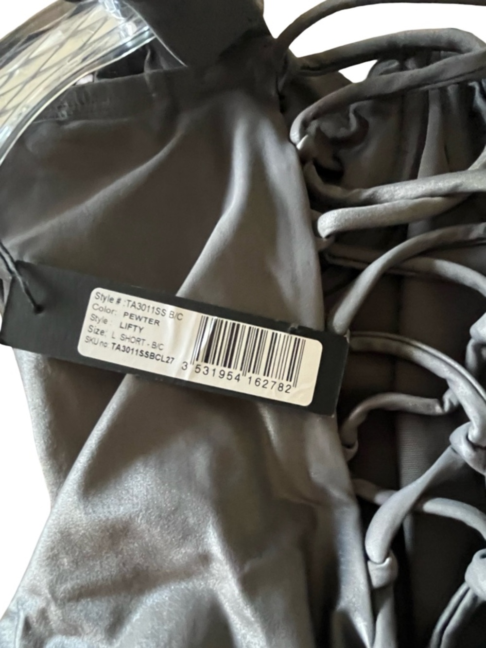 TA3 Sz L Lifty Pewter Gray Underwire B/C Short Corset One Piece Swimsuit NWT - Picture 7 of 9